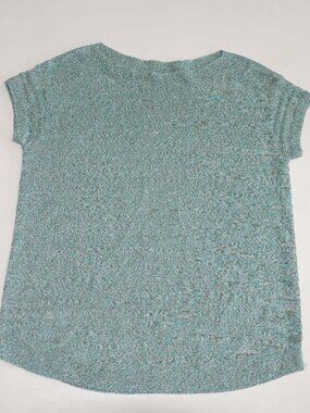 Talbots Women's Boat Neck Sweater Top Size Medium 100% Linen Short Sleeves M